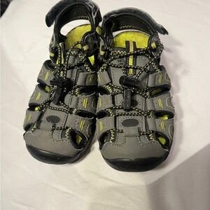 Eddie Bauer Boys Sandals Size 11 Gray Green Outdoor Water Shoes